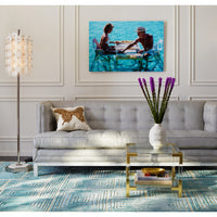 slim aarons "keep your cool" photograph lampert t-arm sofa - styled view