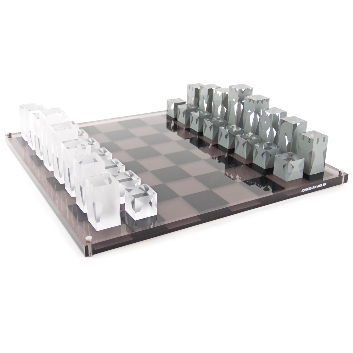 acrylic chess set - front view
