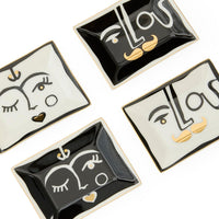 Marseilles Petite Tray Set in black and gold with the gift box-details