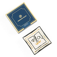 Marseilles Square Tray in black and gold with the gift box- with box