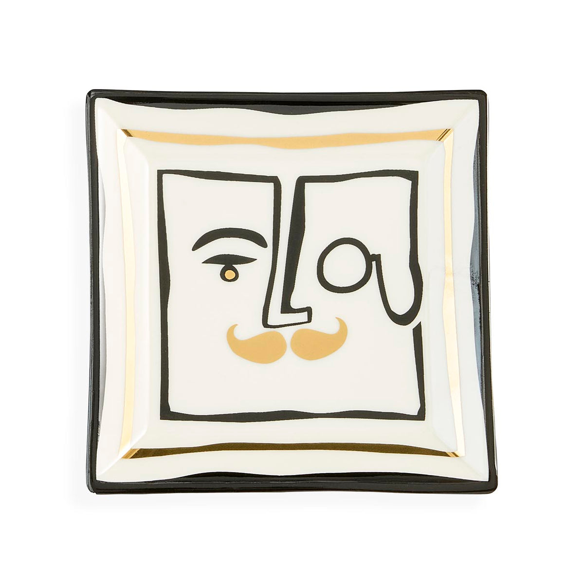 Marseilles Square Tray in black and gold with the gift box