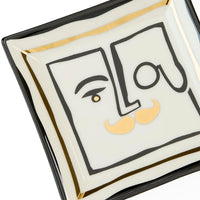 Marseilles Square Tray in black and gold with the gift box-details