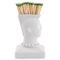 mohawk match strike porcelain white with matches - side view