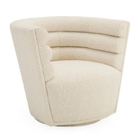 maxime swivel club chair olympus oatmeal boucle - angle view