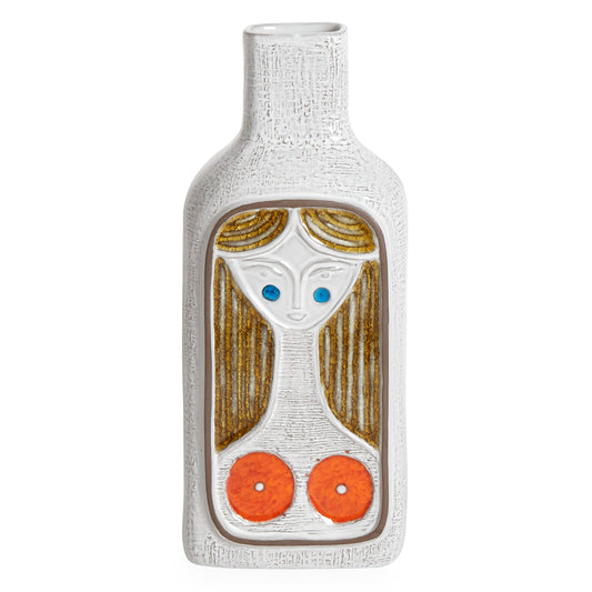glass menagerie lady vase stoneware colored glass - front view