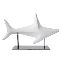 menagerie shark sculpture porcelain white - front view