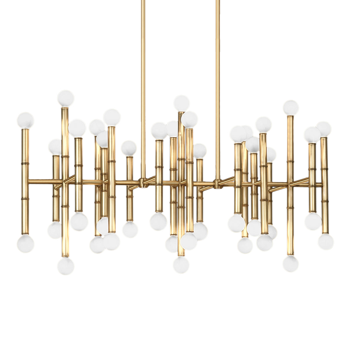 meurice rectangle chandelier brass - angle view