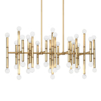 meurice rectangle chandelier brass - angle view