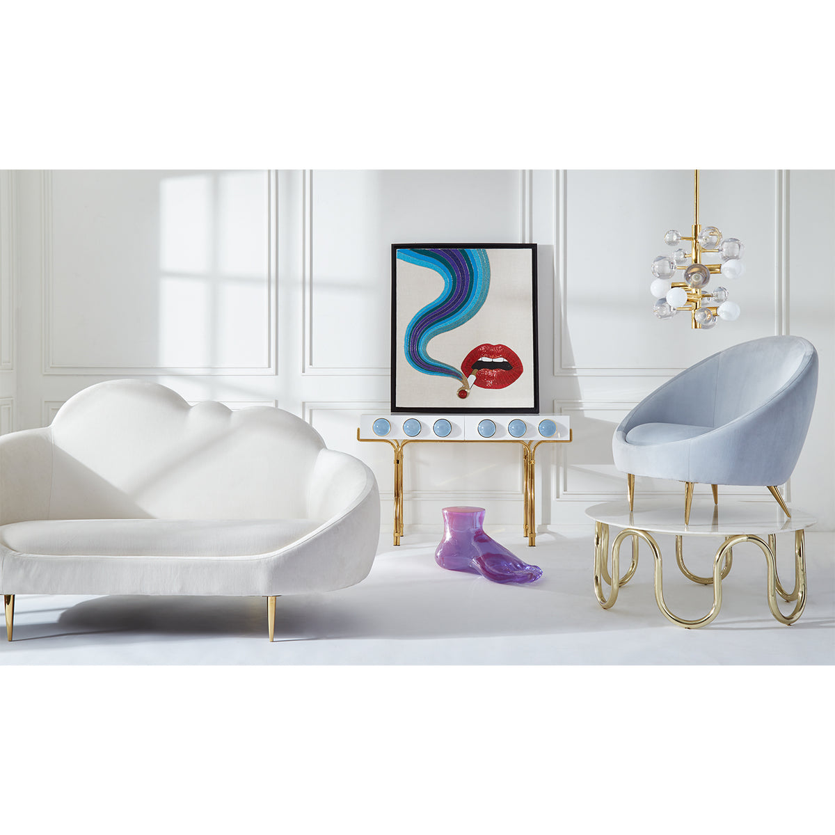 smolder beaded wall art ether globo collection - styled view