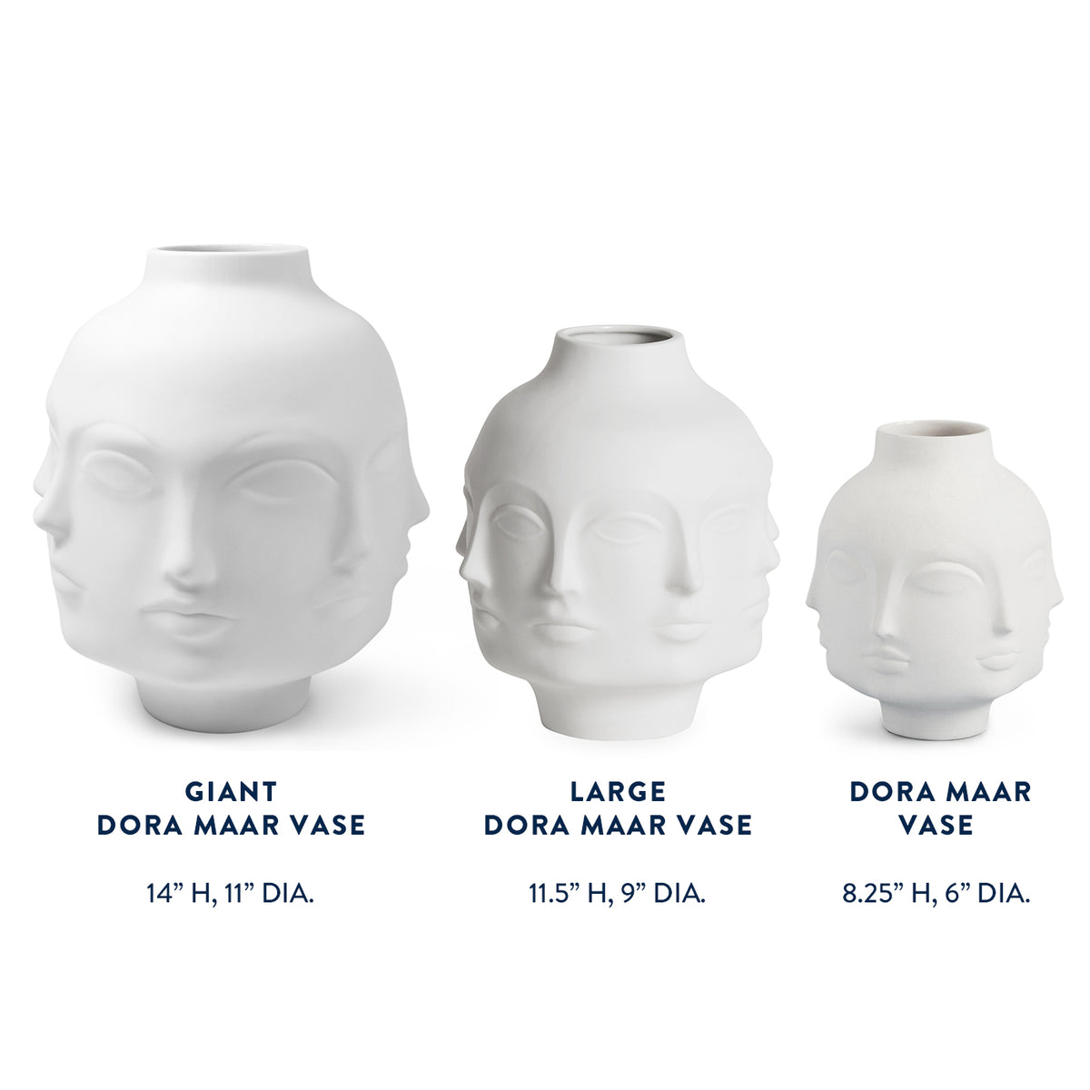 dora maar vase collection with measurements - view 1