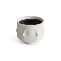 muse noir ceramic candle porcelain white wax black - front view