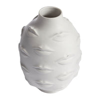 gala round vase porcelain white - top view