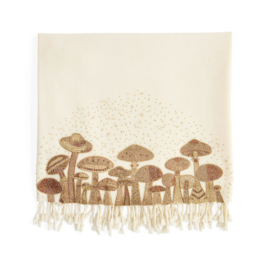 Mushrooms Embellished Throw