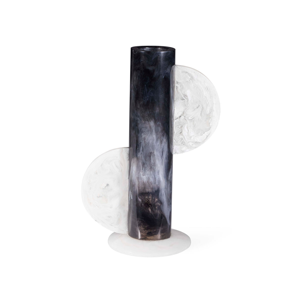 Mustique Black & White Cylinder Vase - back view