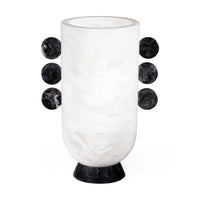 Mustique Black & White Disc Urn - front view