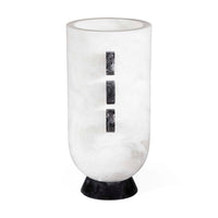 Mustique Black & White Disc Urn - side view