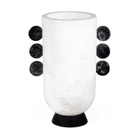 Mustique Black & White Disc Urn - back view