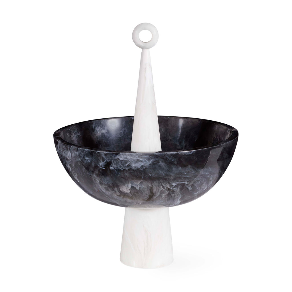 Como & White Finial Bowl
