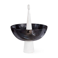 Mustique Black & White Finial Bowl - side view
