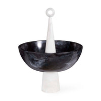 Mustique Black & White Finial Bowl - angle view