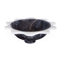 Mustique Black & White Ripple Bowl - angle view