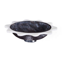 Mustique Black & White Ripple Bowl - back view