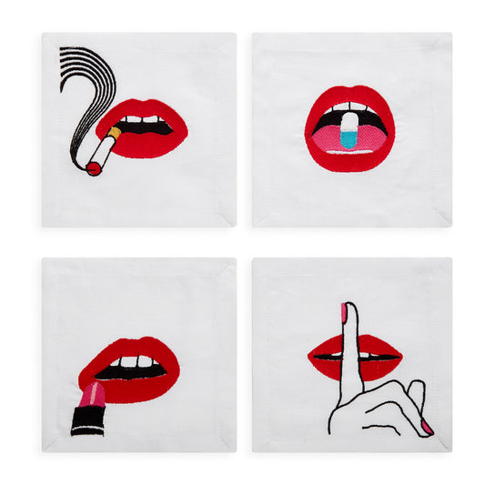 Lips Cocktail Napkins - front view