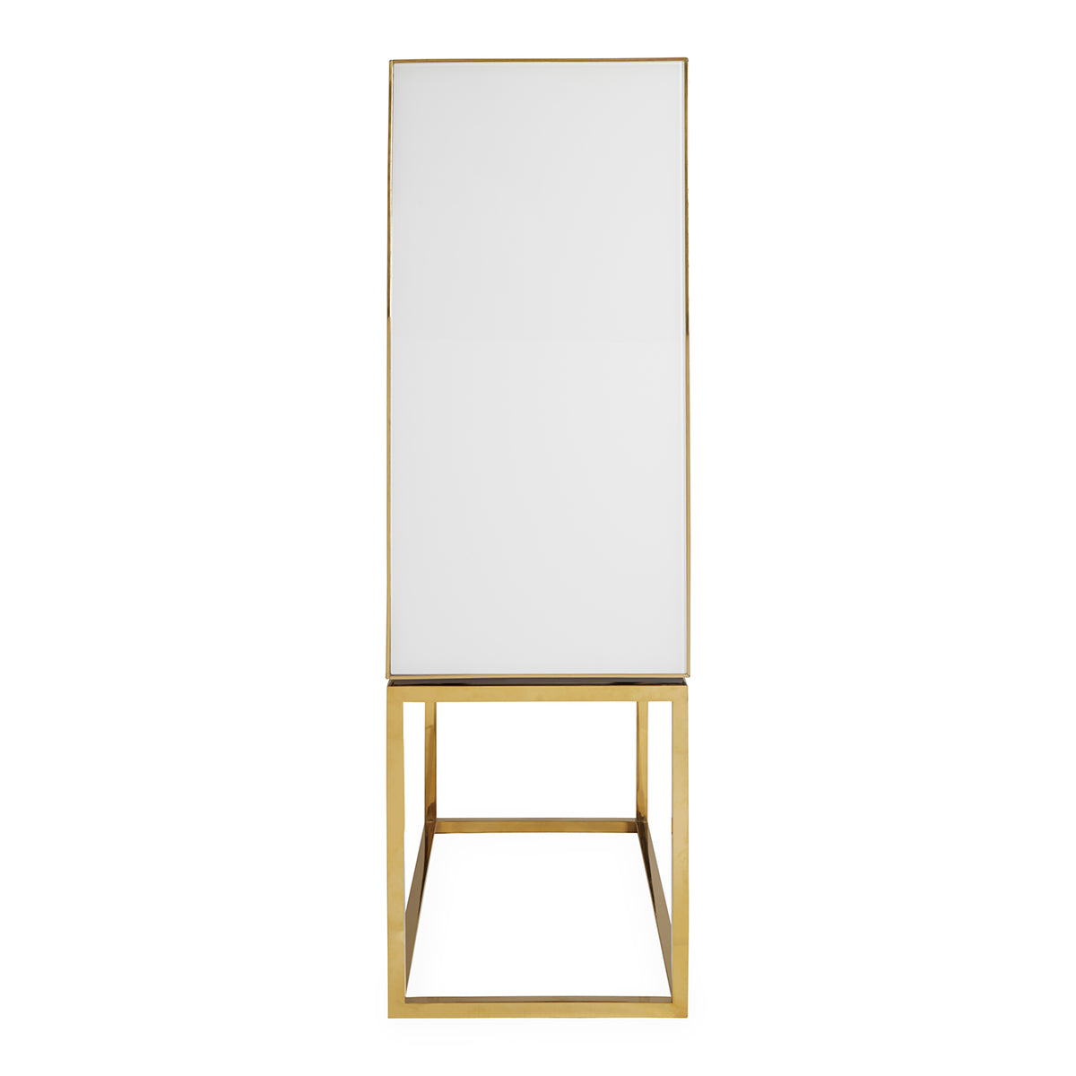 op art bar back-painted black and white glass brass frame and handles - side view