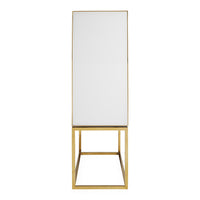 op art bar back-painted black and white glass brass frame and handles - side view