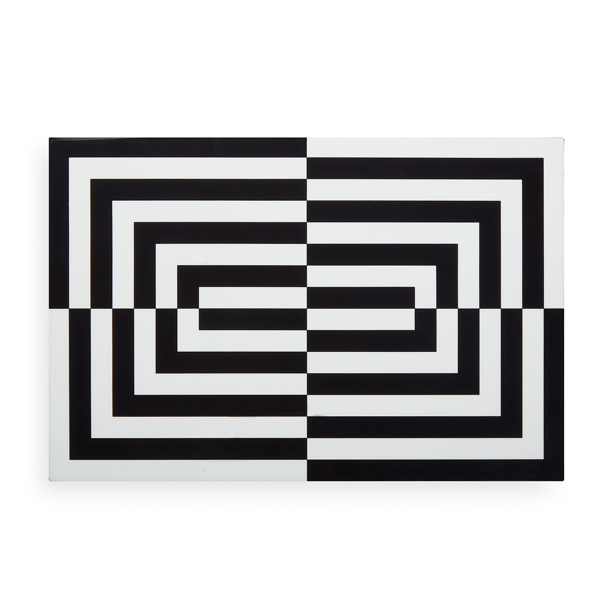 op art lacquer box large black white - top view