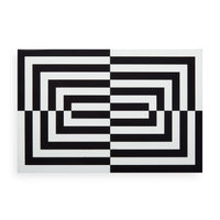 op art lacquer box large black white - top view