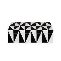 op art lacquer box medium black white - front view