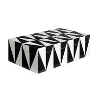 op art lacquer box medium black white - angle view