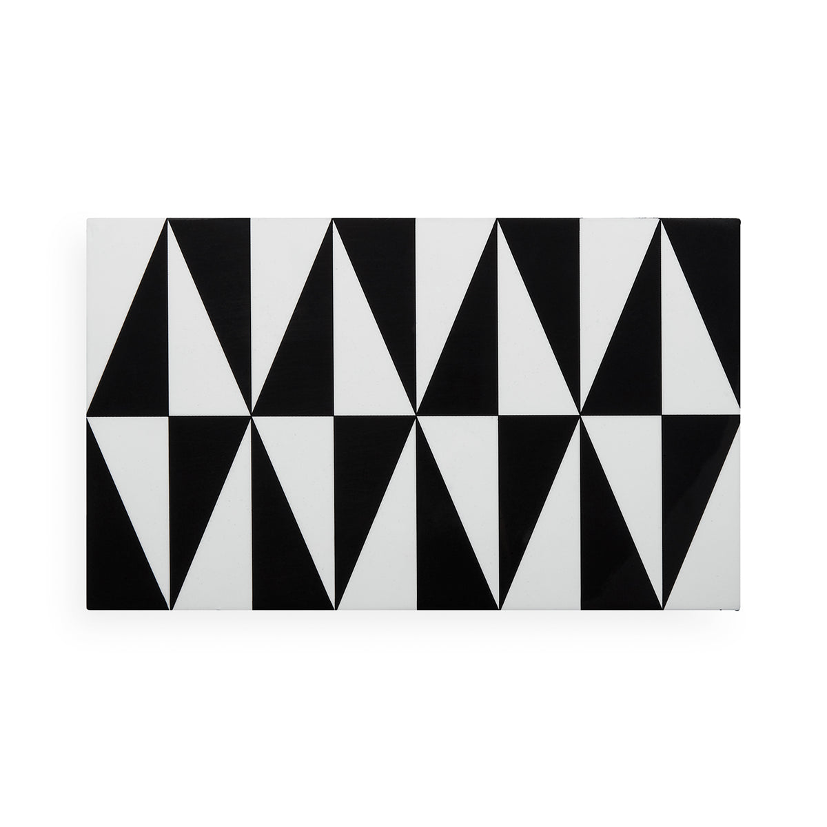 op art lacquer box medium black white - top view