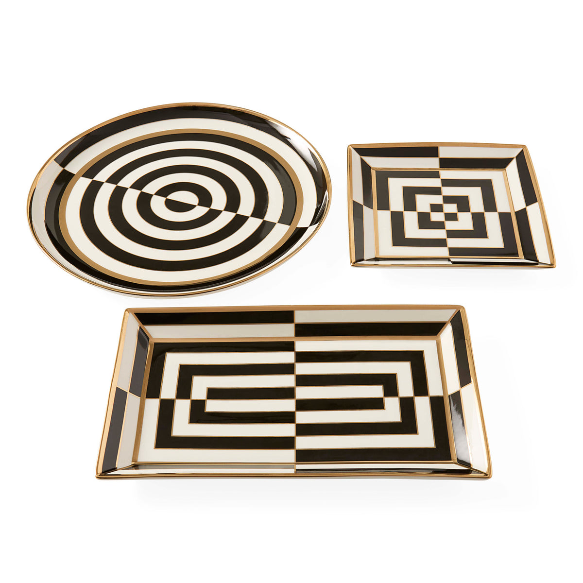 Op Art Round Tray - group view