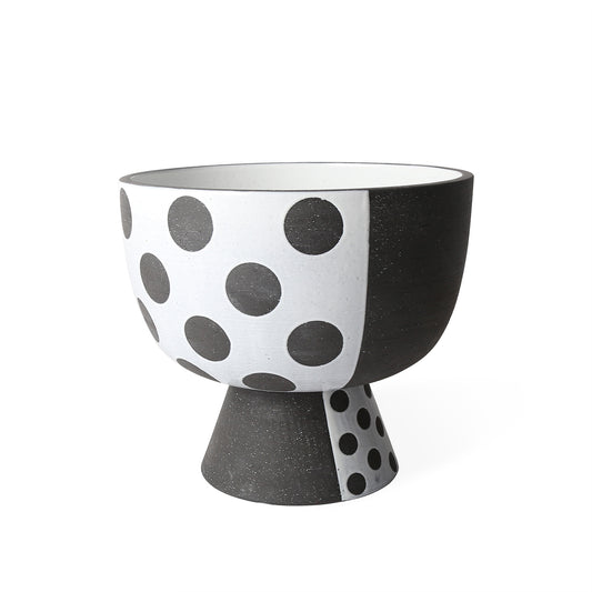 palm springs dots bowl stoneware black and white - view 1