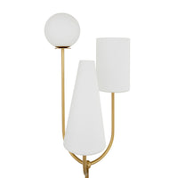 paradiso floor lamp white glass brass - detail view