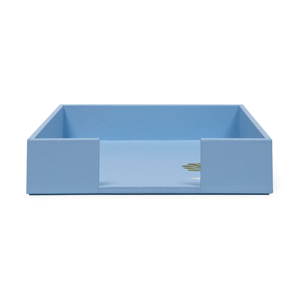 Blue rectangular tray on a white background