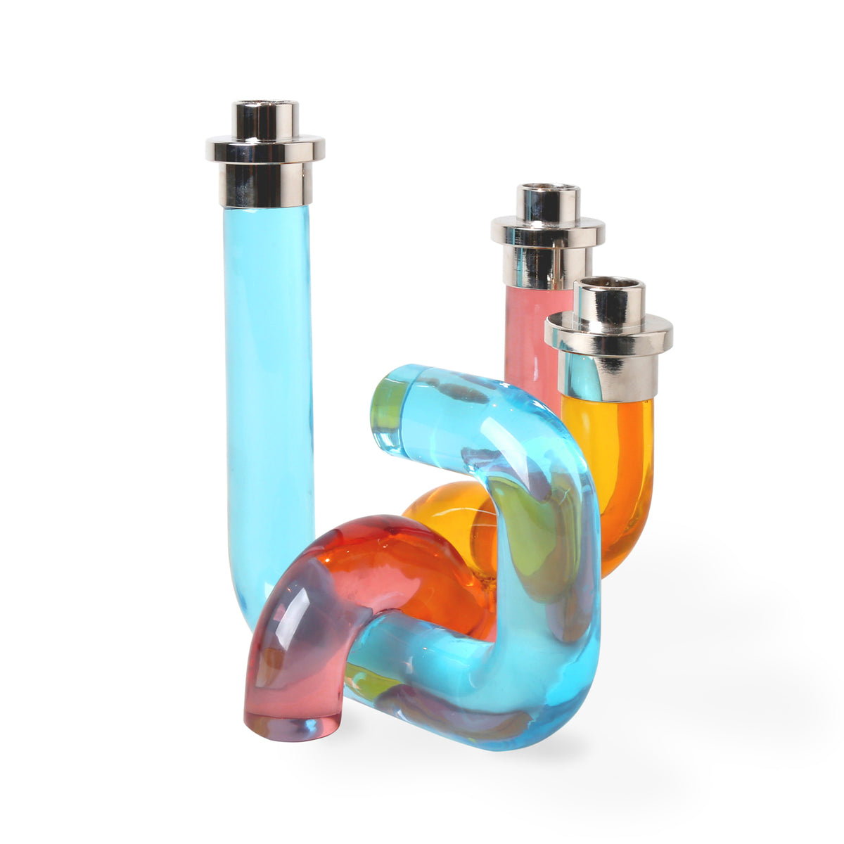 pompidou acrylic candle holder multicolor - view 1