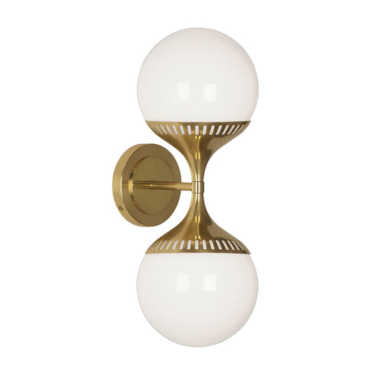rio end on end sconce brass vertical - angle view