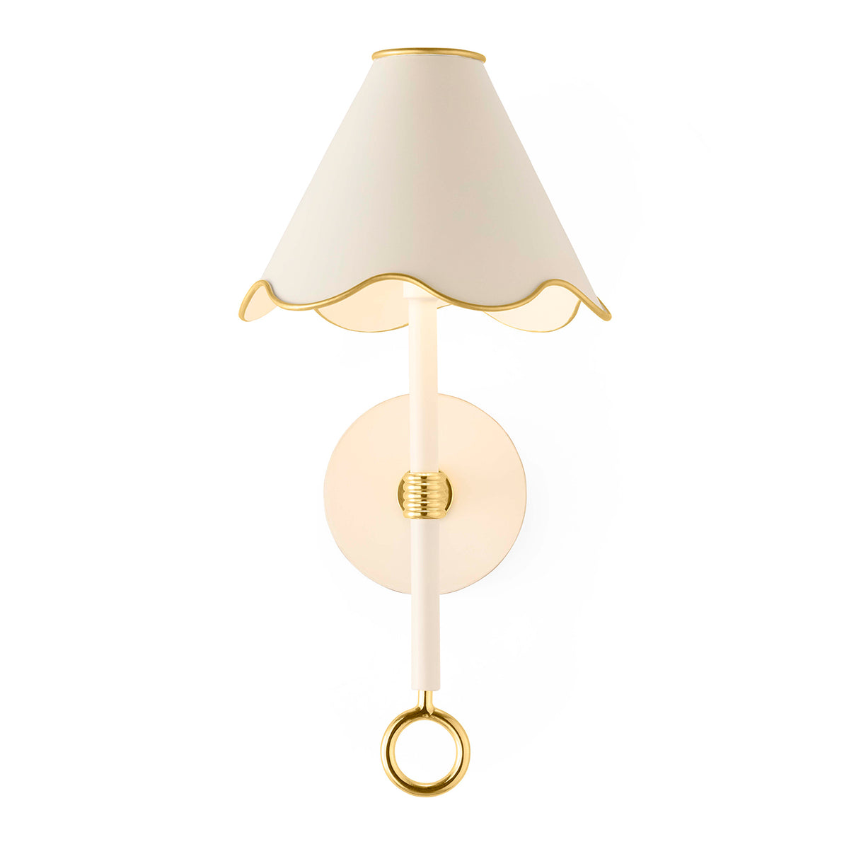 Ripple Rechargeable LED Sconce - light on front view