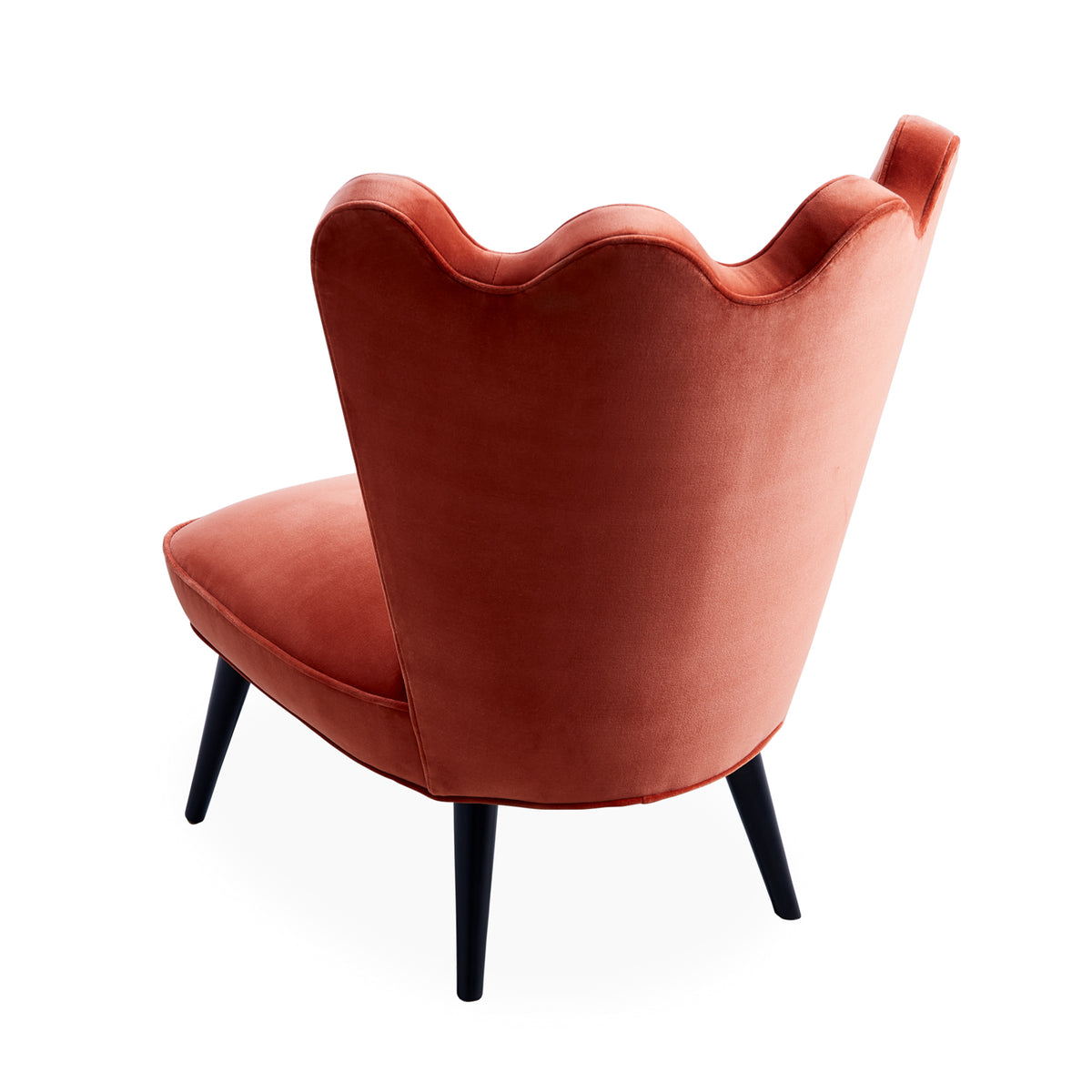 Rust Ripple Slipper Chair Back View