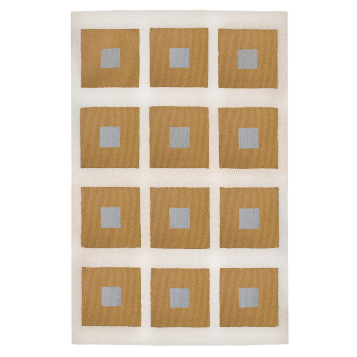 peter reversible peruvian flat weave rug camel grey - front view
