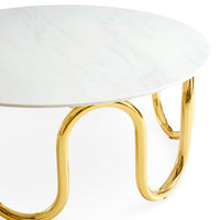 scalinatella cocktail table marble top brass pipe base - detail view 1