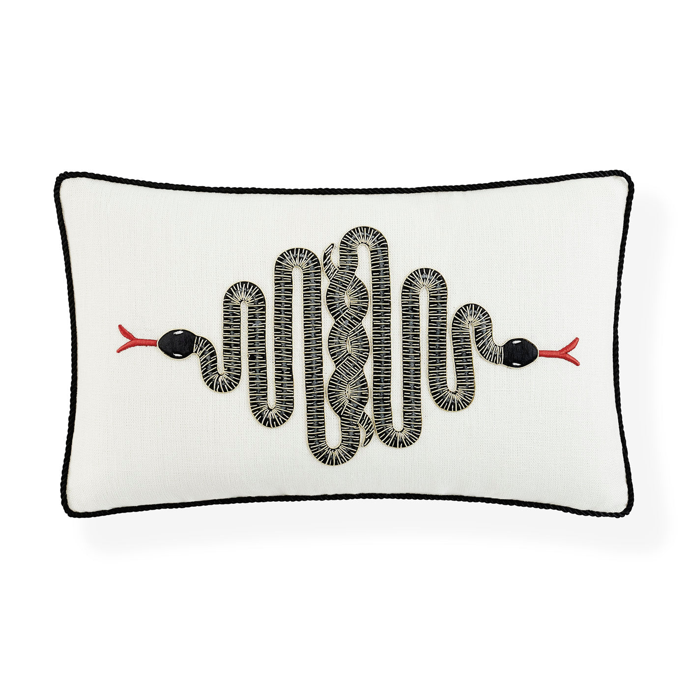 Snake Embroidered Cushion Jonathan Adler UK
