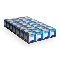 sorrento backgammon set lacquer blue closed - side view