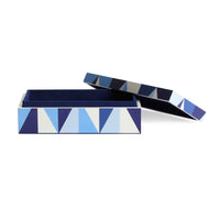 sorrento lacquer box small blue open right - front view