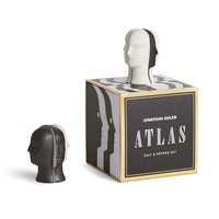 atlas salt and pepper set porcelain black white with box - angle view 2