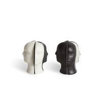 atlas salt and pepper set porcelain black white - front view