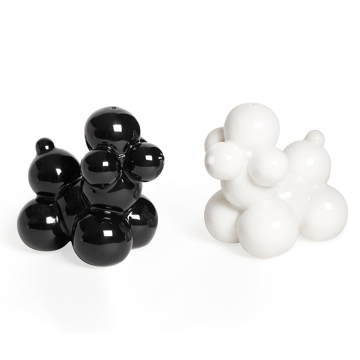 poodle salt and pepper set porcelain black white set 2